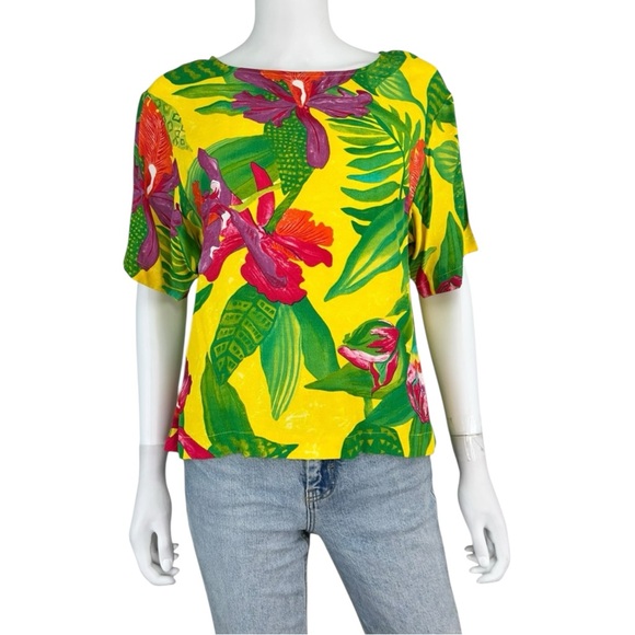 Karen Kane Tops - Vintge Karen Kane Tropical Floral Print Top Size 4 B0080